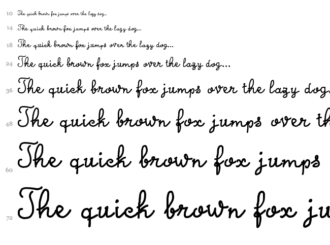 Calligraphy Hand Made font waterfall